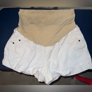 Size 18 White Jean Maternity shorts